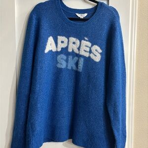 Time and Tru Blue 'APRÉS SKI' Crewneck Sweater